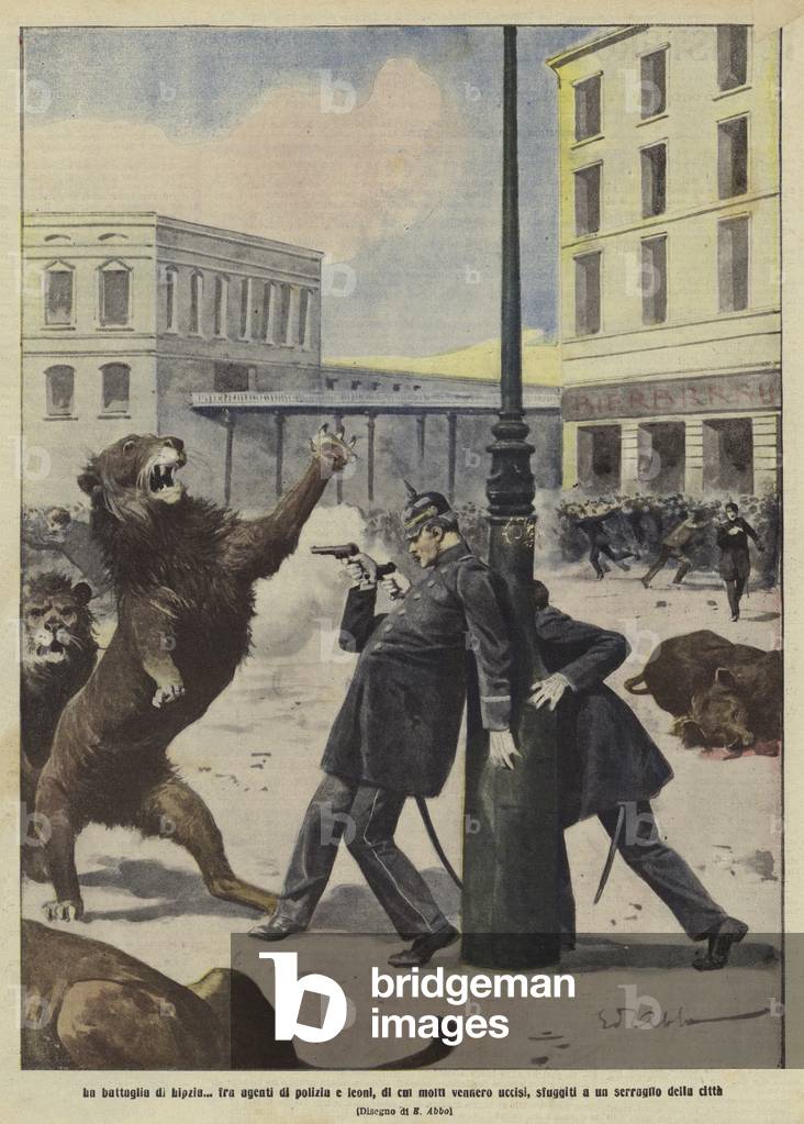The 'Battle of Leipzig' (colour litho)