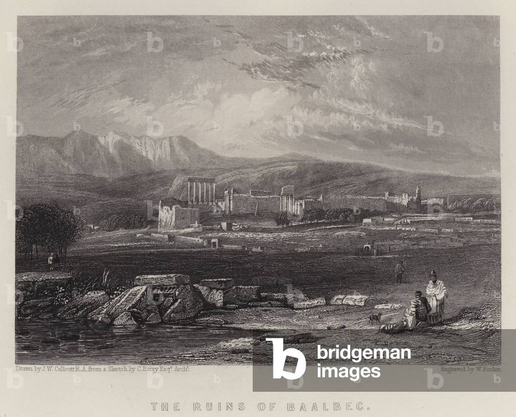 The Ruins of Baalbec (colour litho)