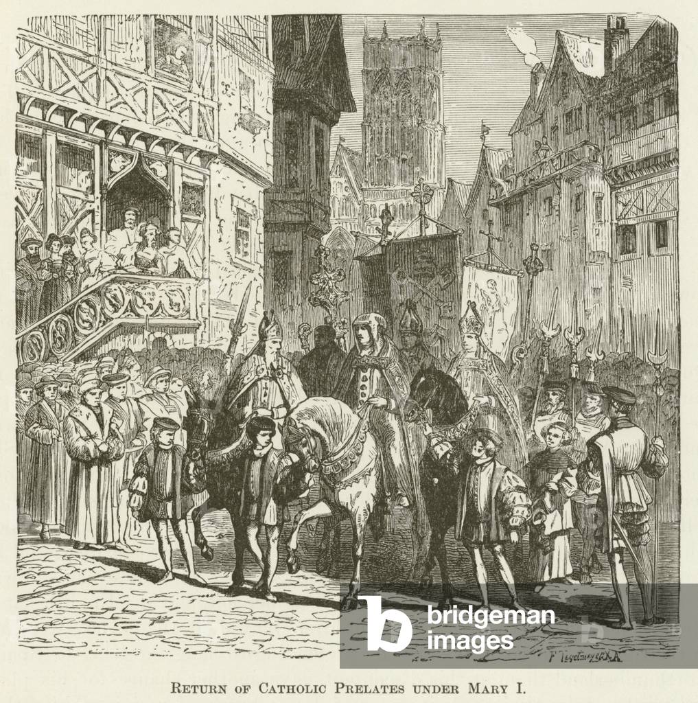 Return of Catholic Prelates under Mary I (engraving)