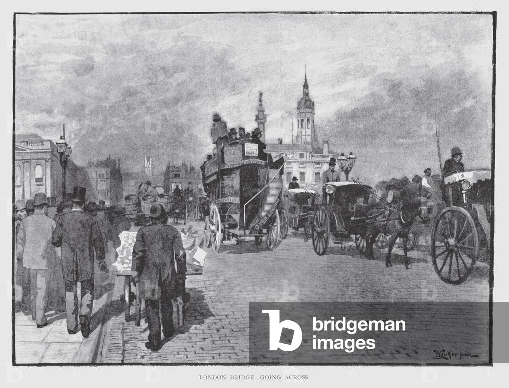 London Bridge, going across (litho)