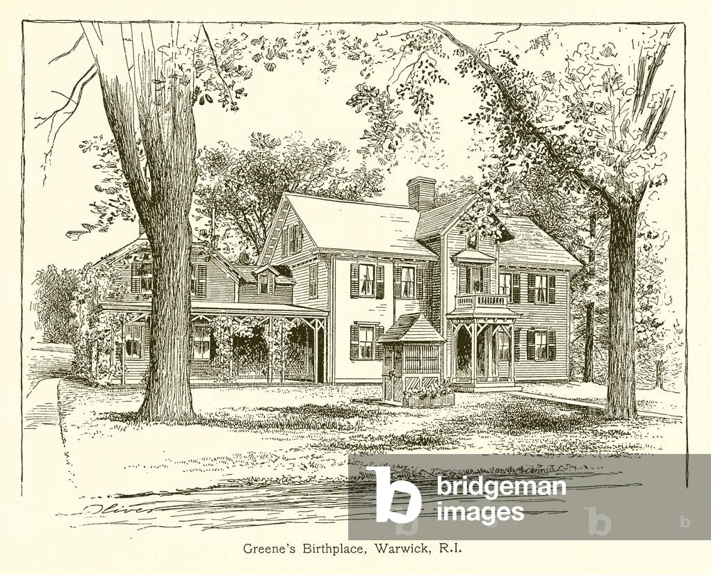 Greene's Birthplace, Warwick, R.I (engraving)