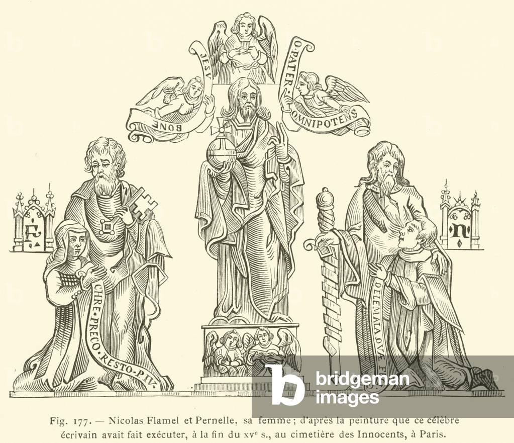 Nicolas Flamel et Pernelle, sa femme (engraving)