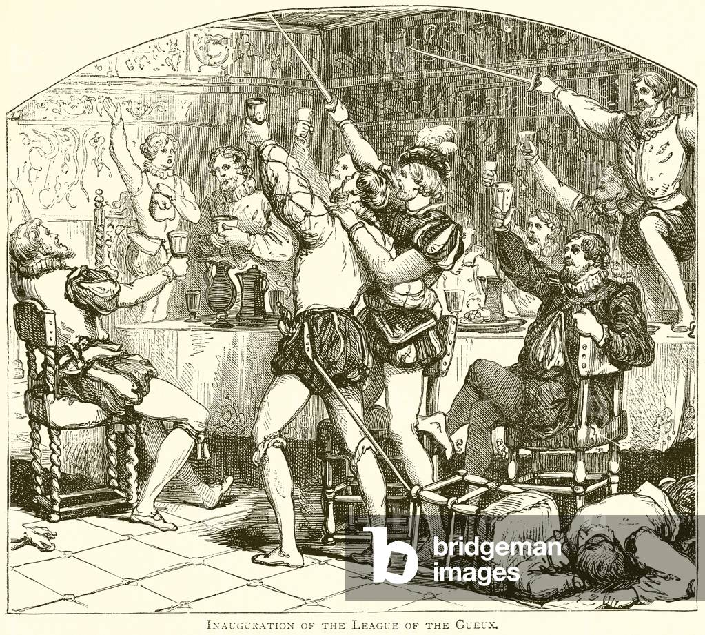 Inauguration of the League of the Gueux (engraving)