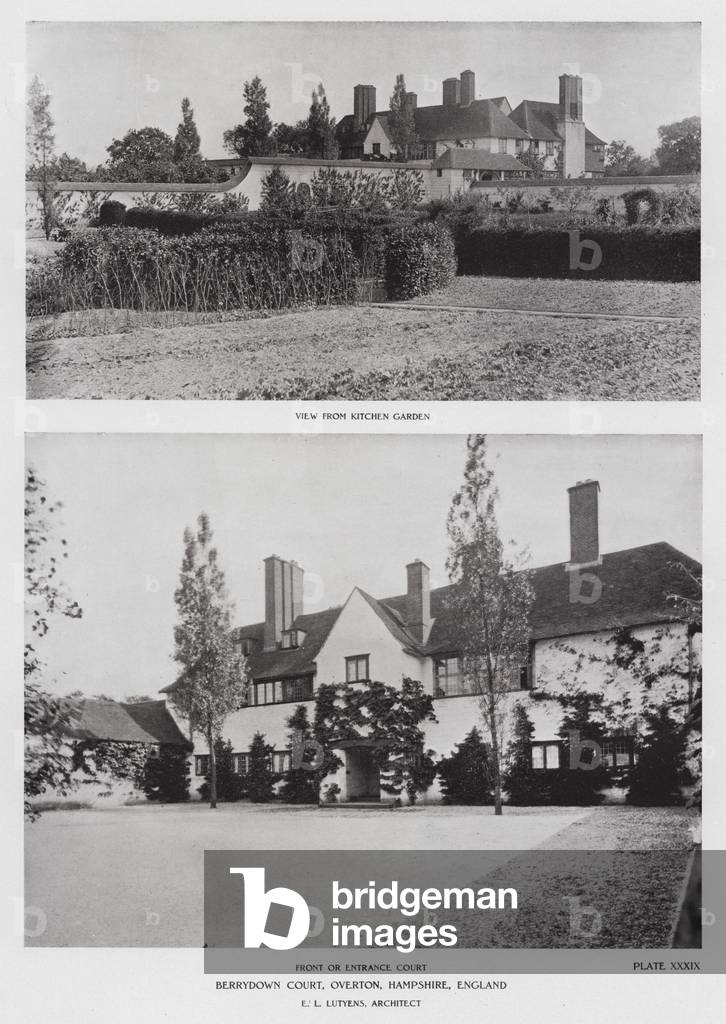 Berrydown Court, Overton, Hampshire, England (b/w photo)