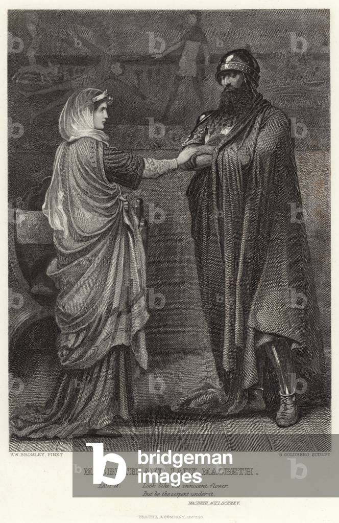 Macbeth and Lady Macbeth, Macbeth, Act I, Scene V (engraving)