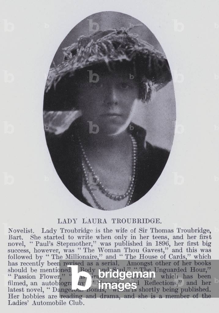 Lady Laura Troubridge (b/w photo)