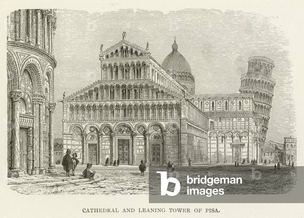 Cathedral and Leaning Tower of Pisa (engraving)