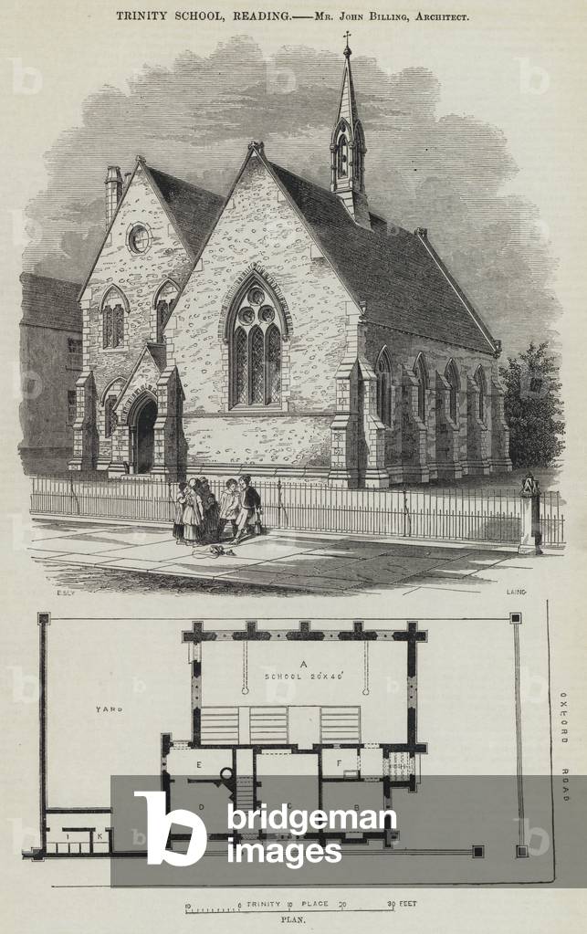 Trinity School, Reading (engraving)