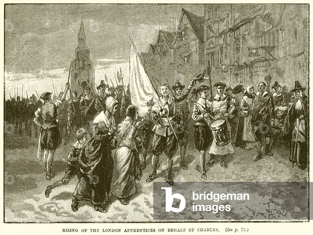 Rising of the London Apprentices on behalf of Charles (engraving)