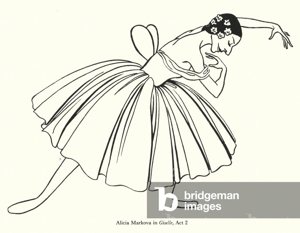 Alicia Markova in Giselle, Act 2 (litho)