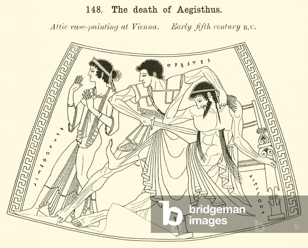 The death of Aegisthus (engraving)