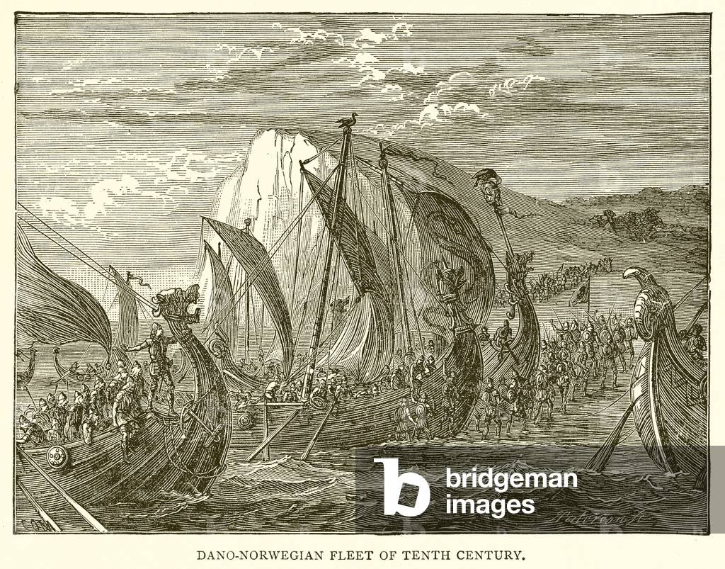 Dano-Norwegian Fleet of Tenth Century (engraving)