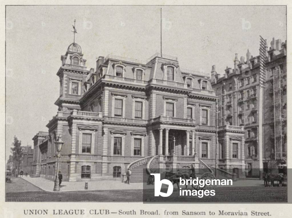 Philadelphia: Union League Club, South Broad, from Sansom to Moravian Street (b/w photo)