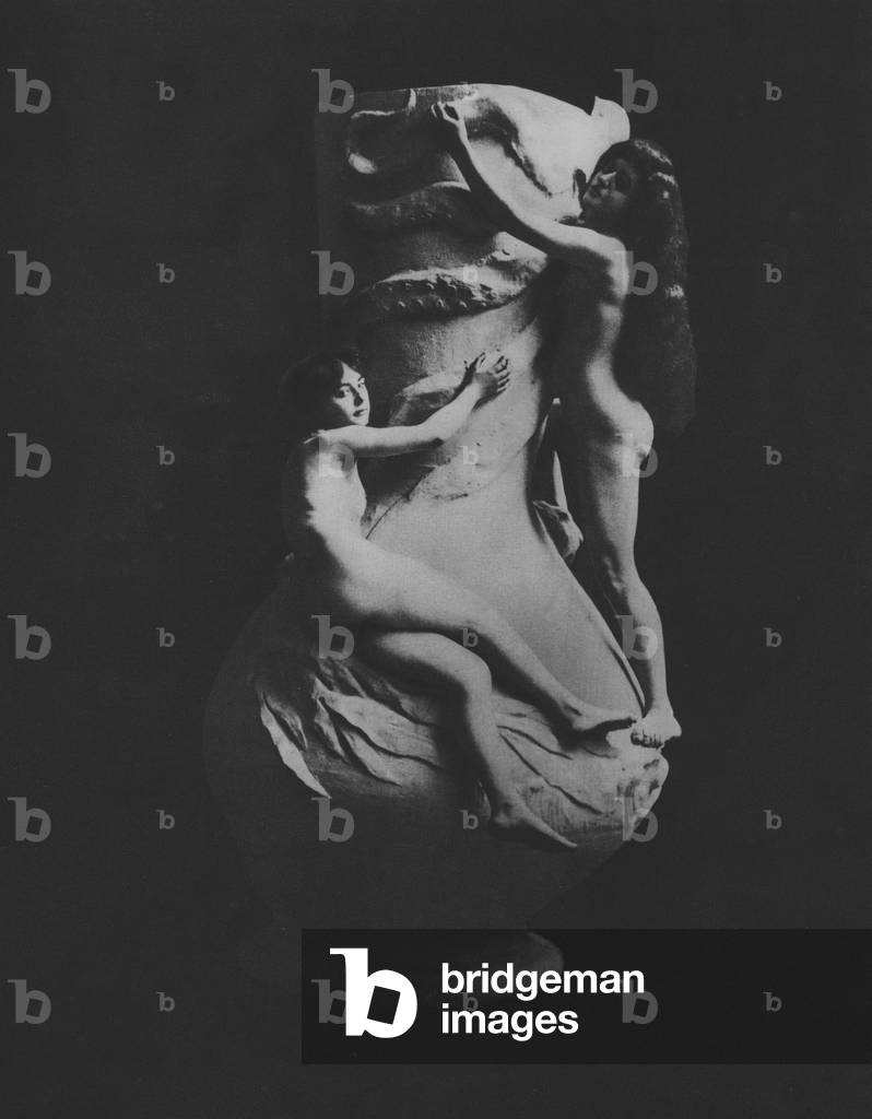 Models with a Vase (b/w photo)