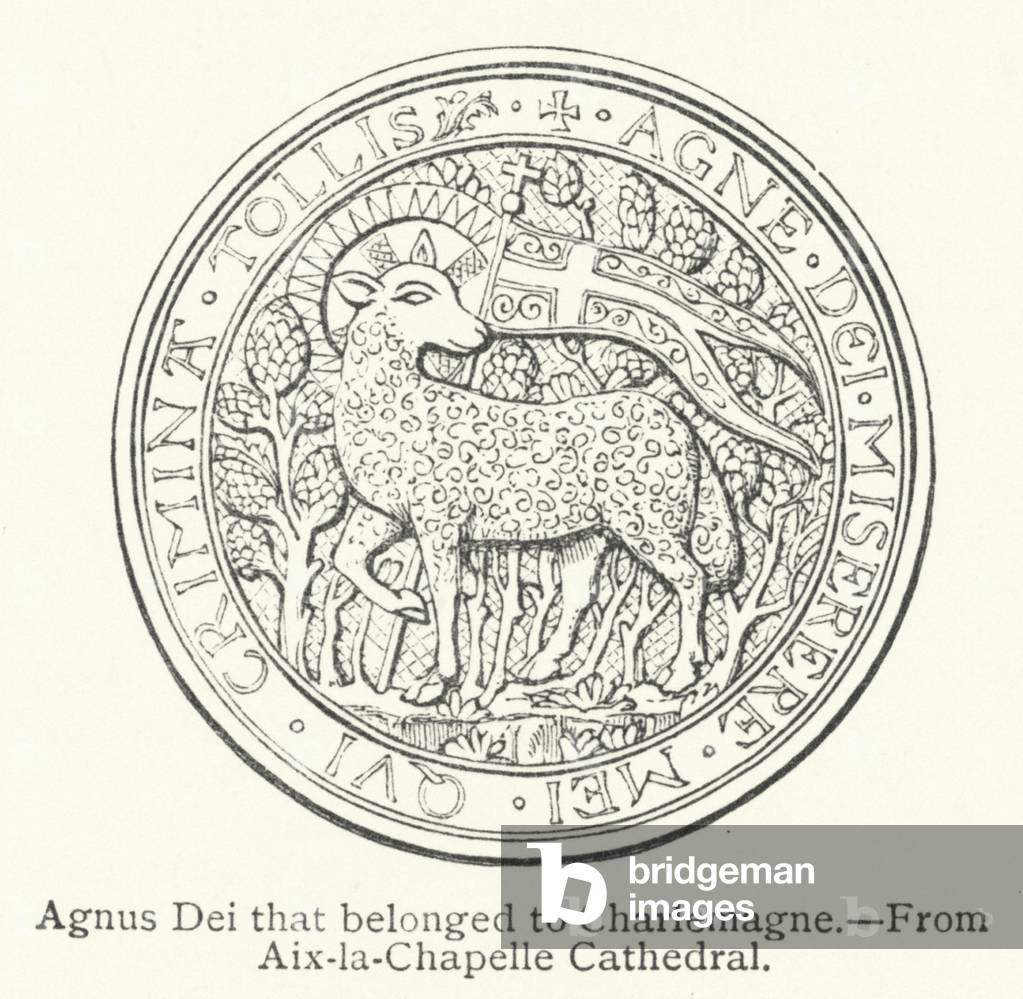 Agnus Dei that belonged to Charlemagne (engraving)