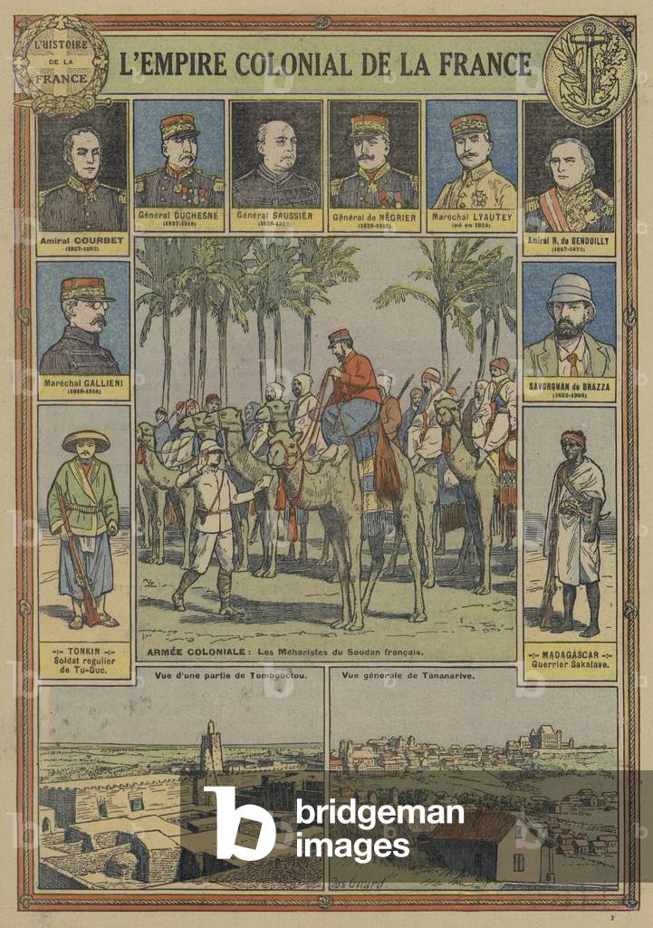 The French colonial empire, late 19th - early 20th Century (colour litho)