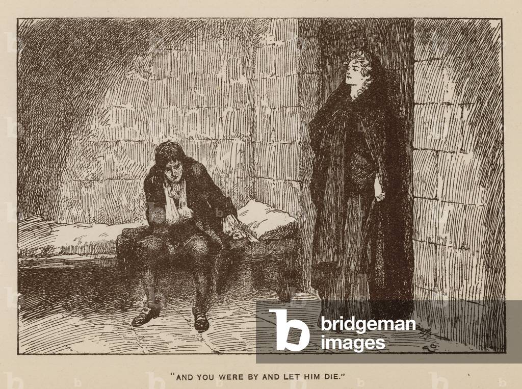 Illustration for The History of Henry Esmond by Thackeray (litho)