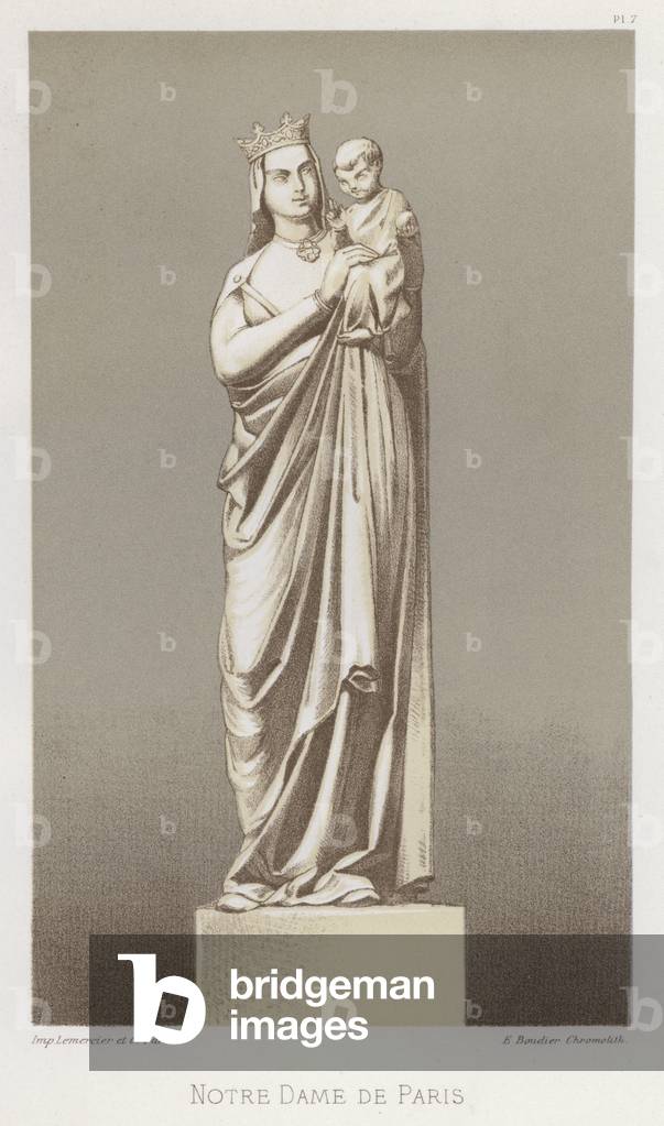 Notre Dame de Paris (colour litho)