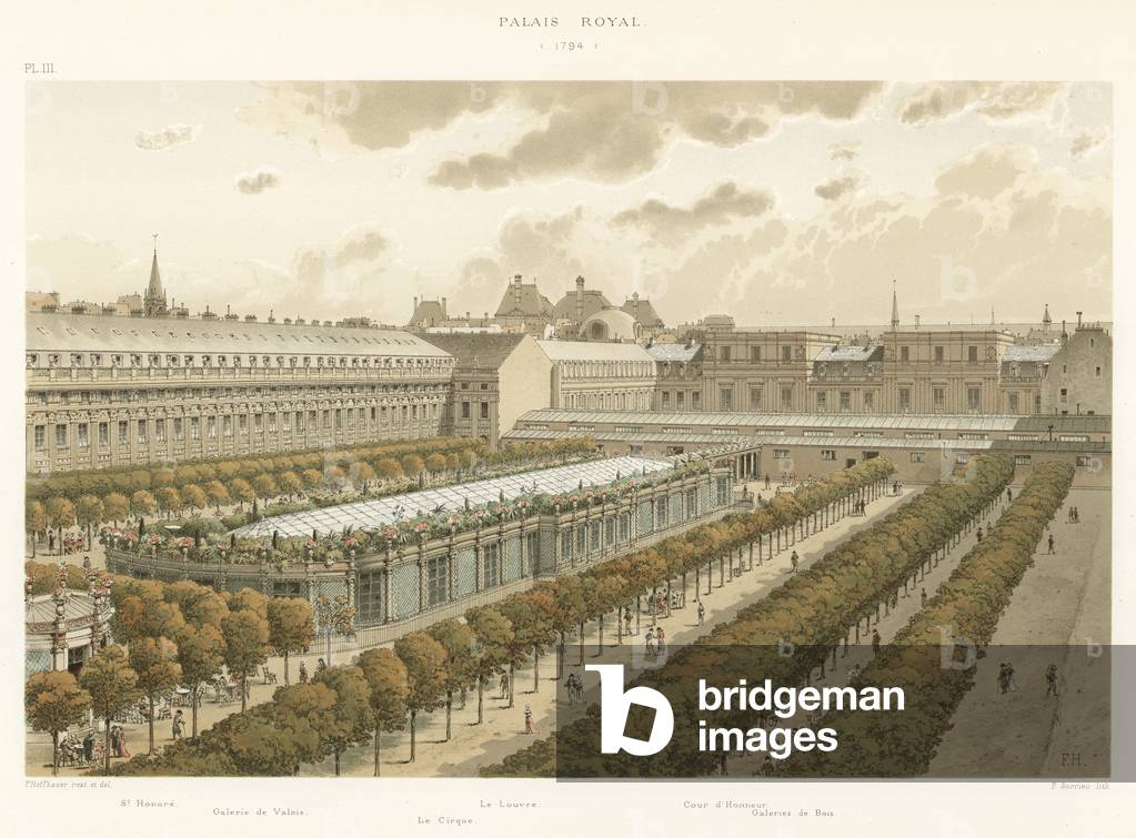 Palais Royal, 1794 (colour litho)