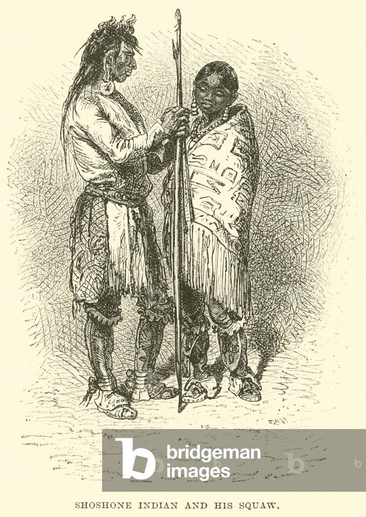 Shoshone Indian and his Squaw (engraving)