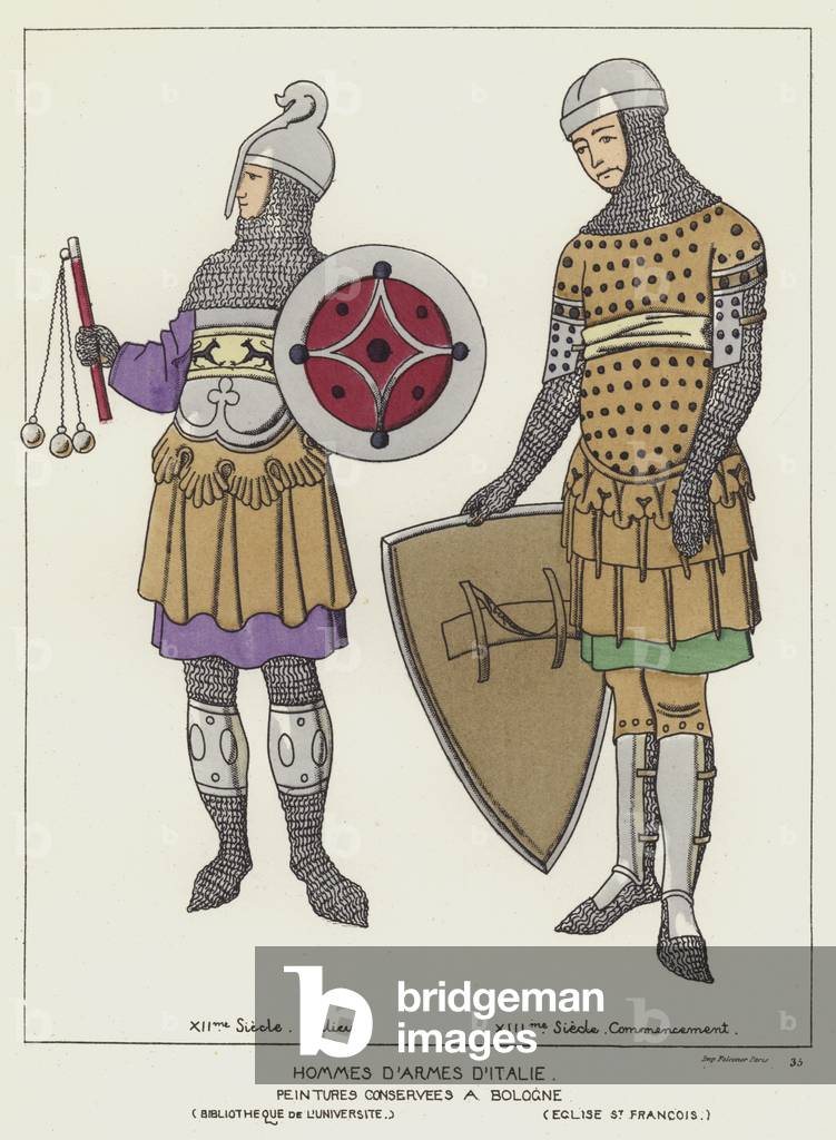 Hommes d'armes d'Italie (colour litho)