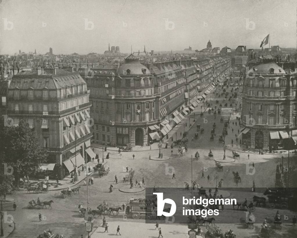 Paris: View of the Avenue de l'Opera (b/w photo)