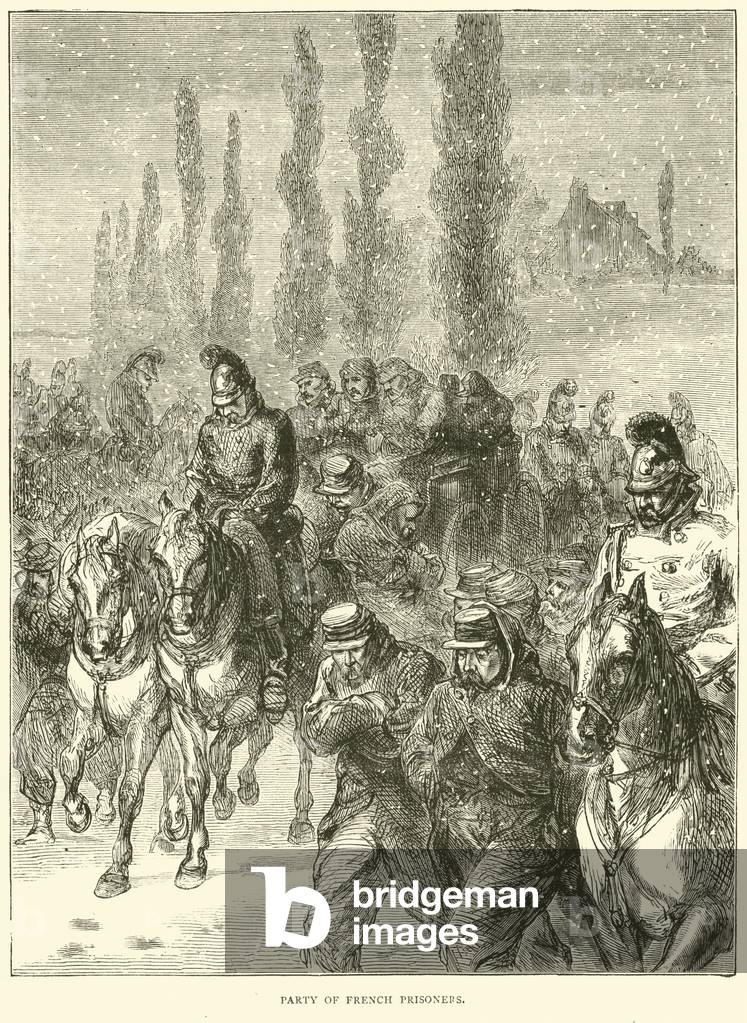 Party of French prisoners, January 1871 (engraving)