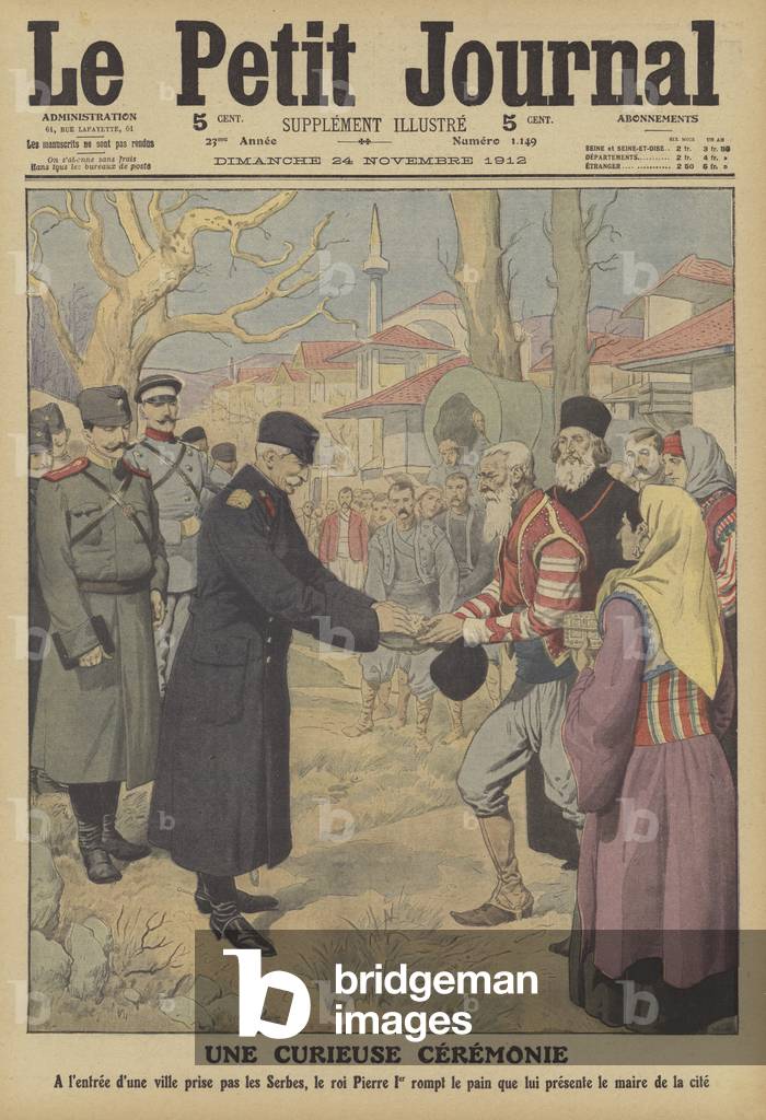 A curious ceremony during the First Balkan War (colour litho)