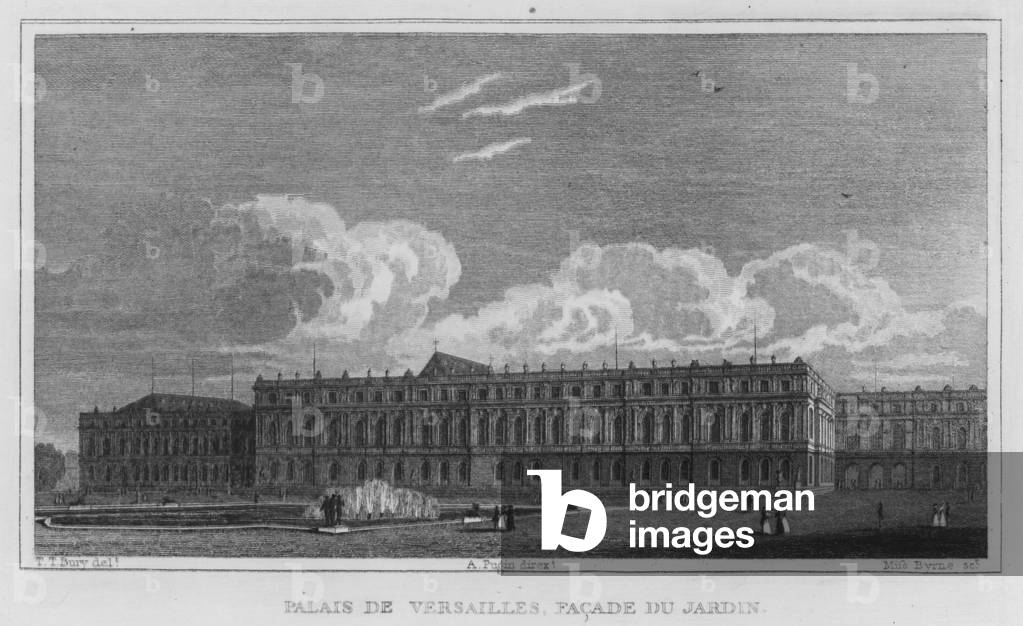 Paris, Palais De Versailles, Facade Du Jardin (engraving)