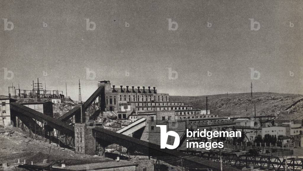 USSR circa 1960: The Achisai polymetal works in Southern Kazakhstan (b/w photo)
