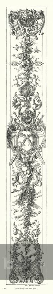Carved Wood, Notre Dame, Paris (engraving)