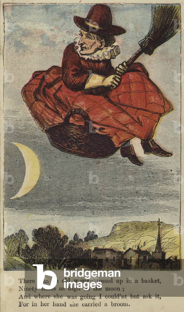 There was an old woman tossed up in a basket (colour litho)
