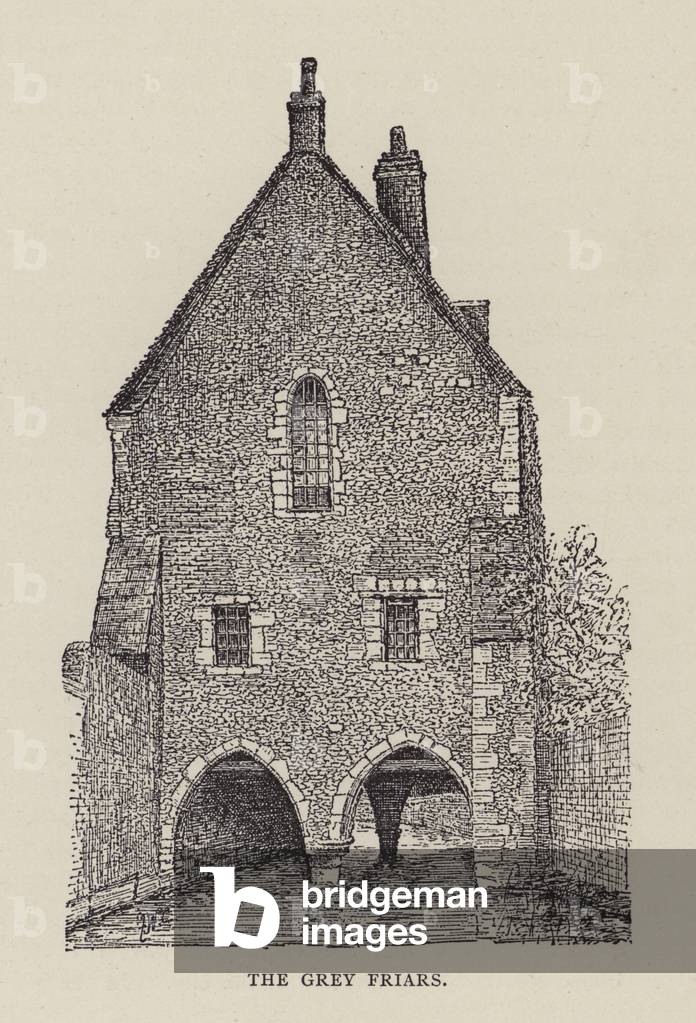 Canterbury: The Grey Friars (litho)