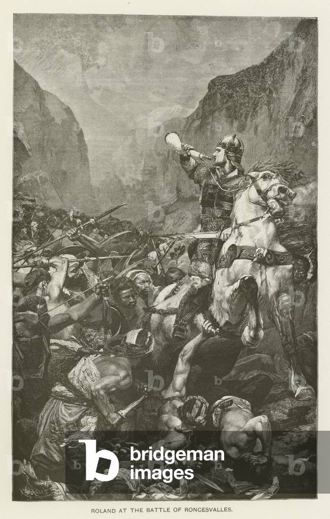 Roland at the Battle of Roncesvalles (engraving)