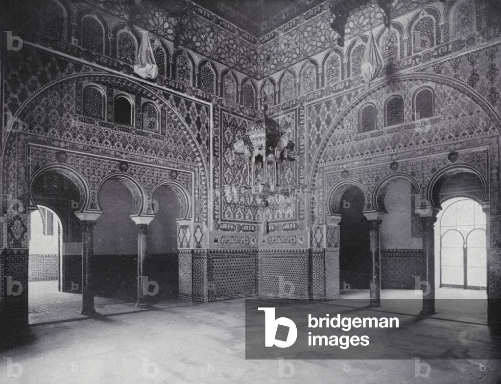 Hall of Ambassadors, Alcazar, Seville (b/w photo)