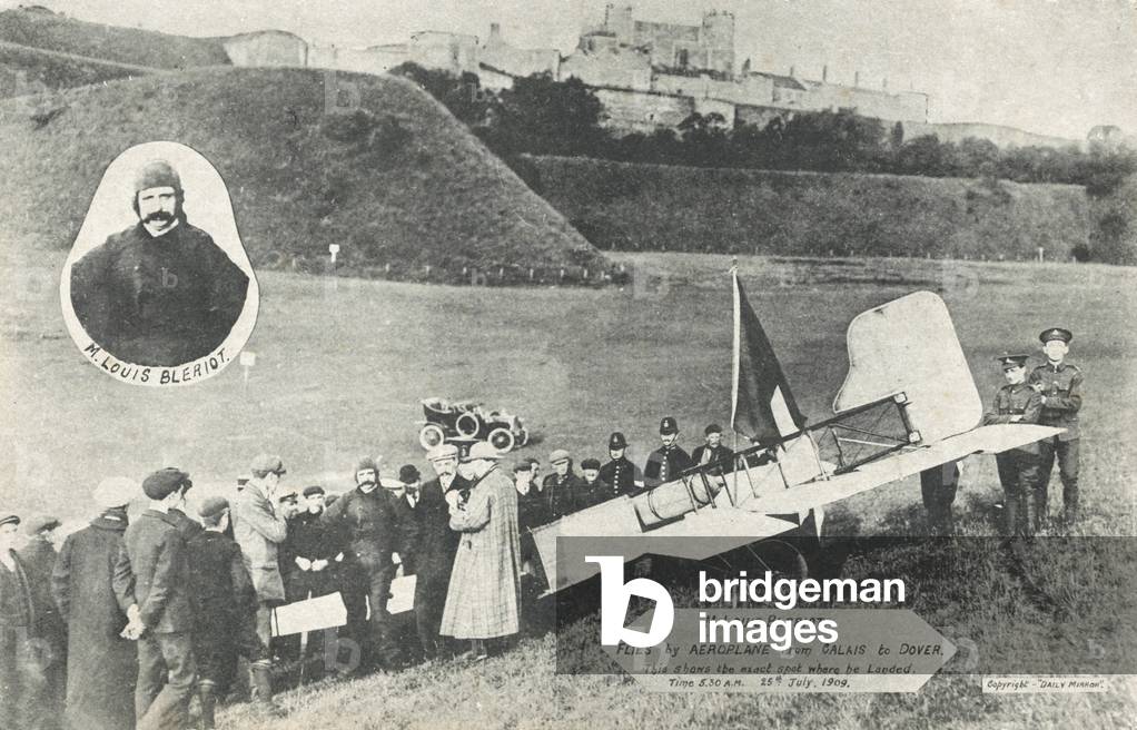 M Louis Bleriot crosses the channel (b/w photo)