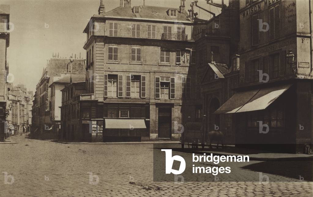La place Saint-Germain-des-Pres et la rue Bonaparte (b/w photo)
