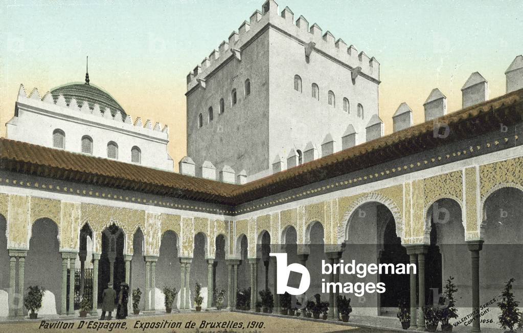 Spanish Pavilion, Brussels Exhibition, 1910 (colour photo)