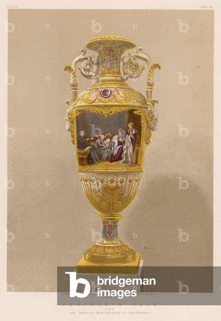Porcelain Vase from The Imperial Manufactory, St Petersburg (chromolitho)