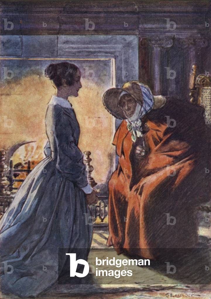 Jane Eyre and the Gipsy (colour litho)