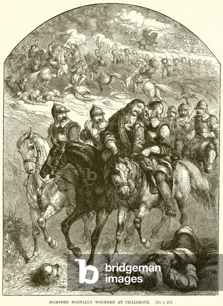 Hampden Mortally wounded at Chalgrove (engraving)