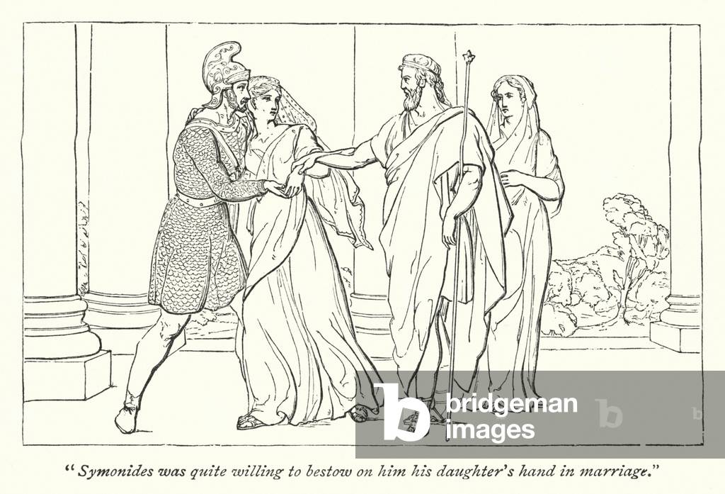 Shakespeare's Pericles, Prince Of Tyre; Simonides giving Thaisa to Pericles (engraving)