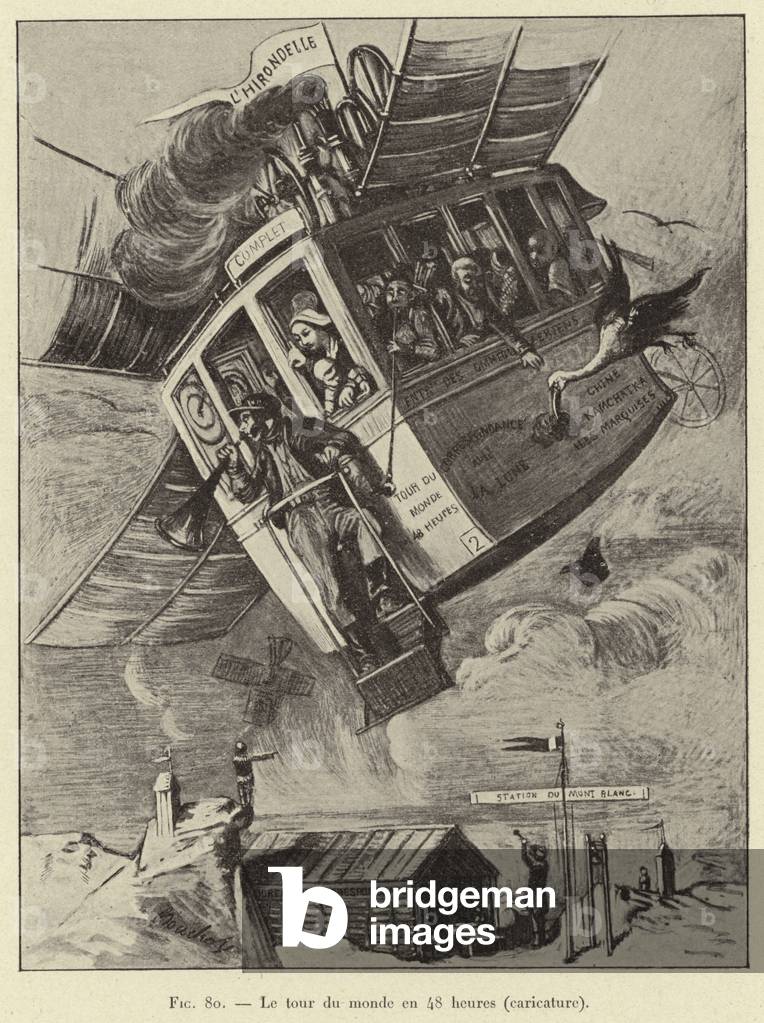 Le tour du monde en 48 heures (caricature) (engraving)