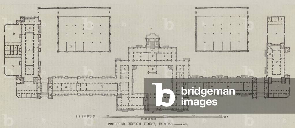 Proposed Custom House, Bombay, Plan (engraving)