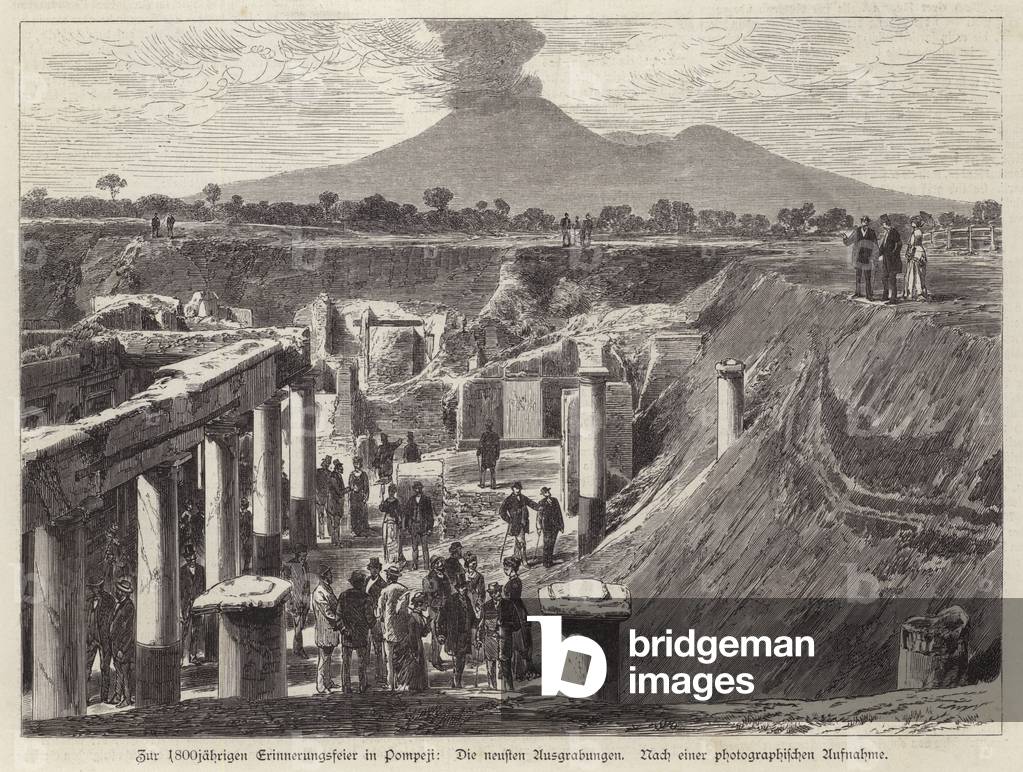New excavations at Pompeii, Italy (engraving)
