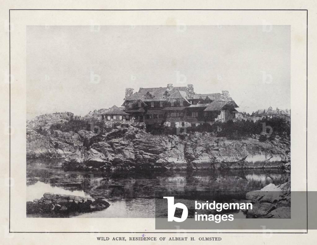 Newport, Rhode Island: Wild Acre, Residence of Albert H Olmsted (b/w photo)