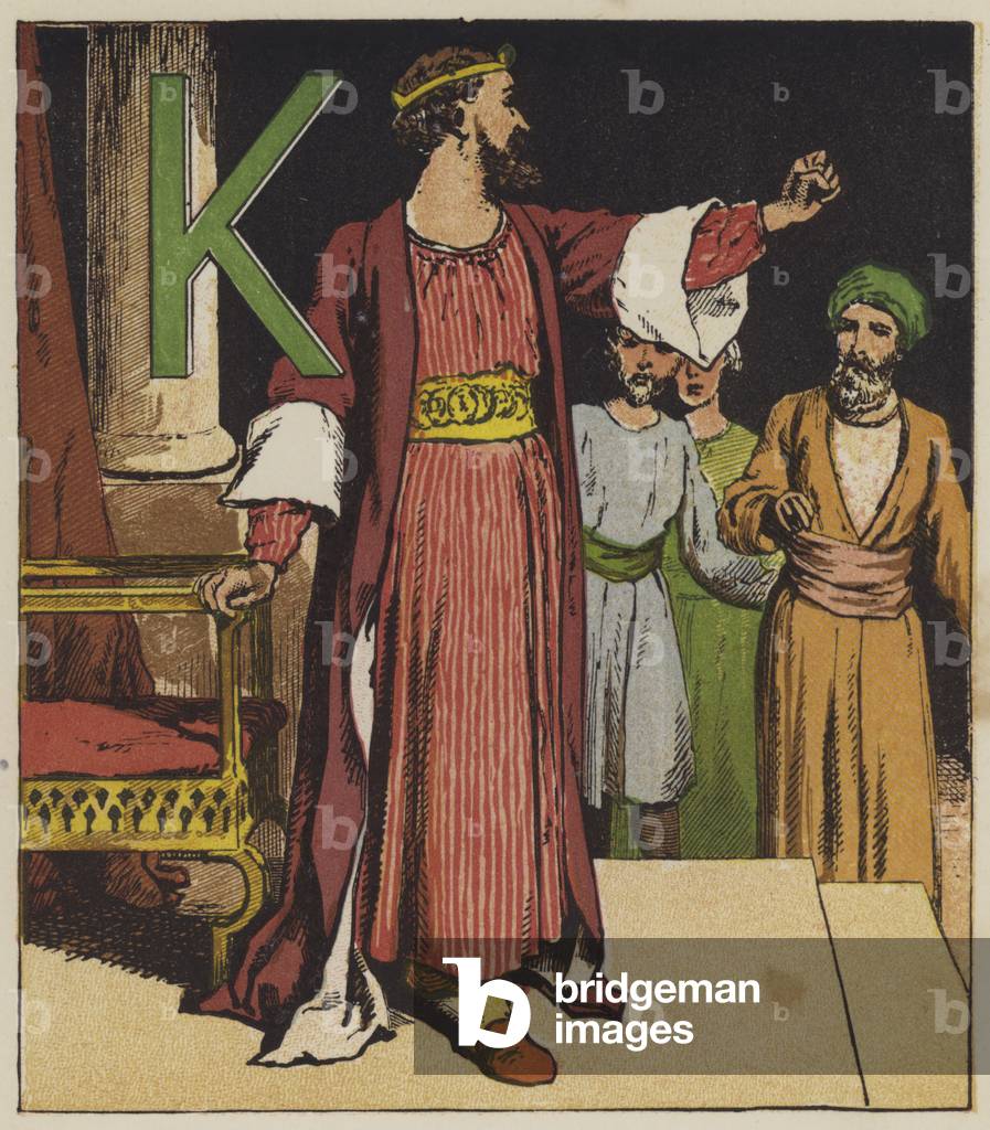 King Herod (colour litho)