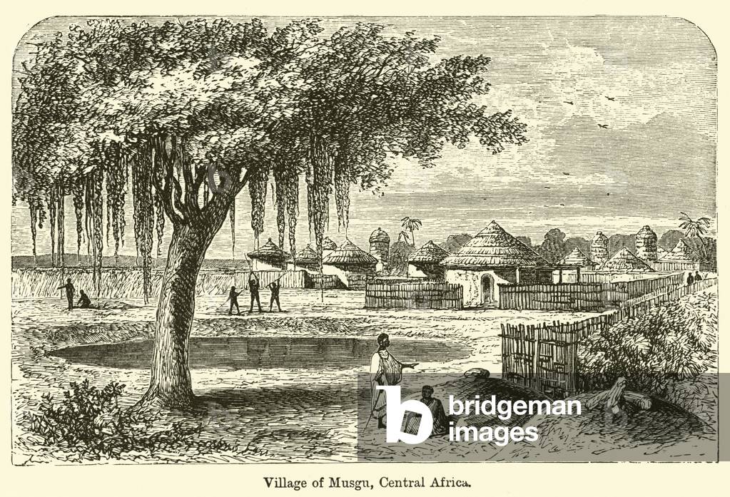 Village of Musgu, Central Africa (engraving)