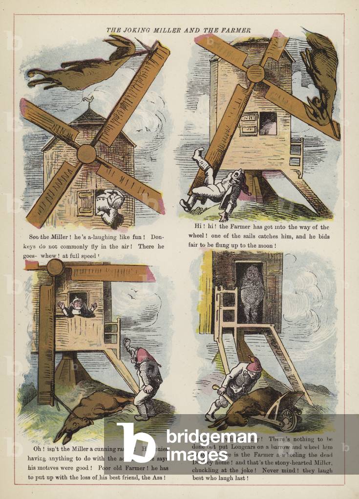 The Joking Miller and the Farmer (colour litho)