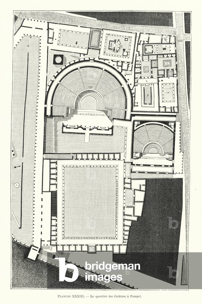 Le quartier des theatres, a Pompei (engraving)